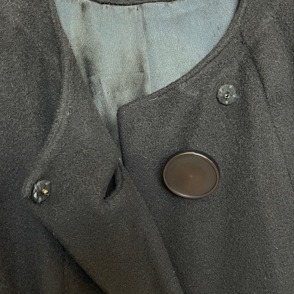 Vintage 60s 100% Cashmere Dress Coat Black Long Royal Afghan JJ O’Donnell - Picture 6 of 8